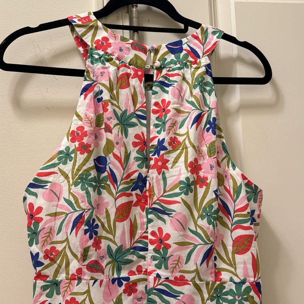 Boden Floral Halter Midi Dress in White Multi - Picture 6 of 7